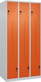 C+P Z-Spind Classic PLUS Spind mit 6 Fächern, Grau und Orange, B/T/H: 90 x 50 x 185 cm - Bild 1