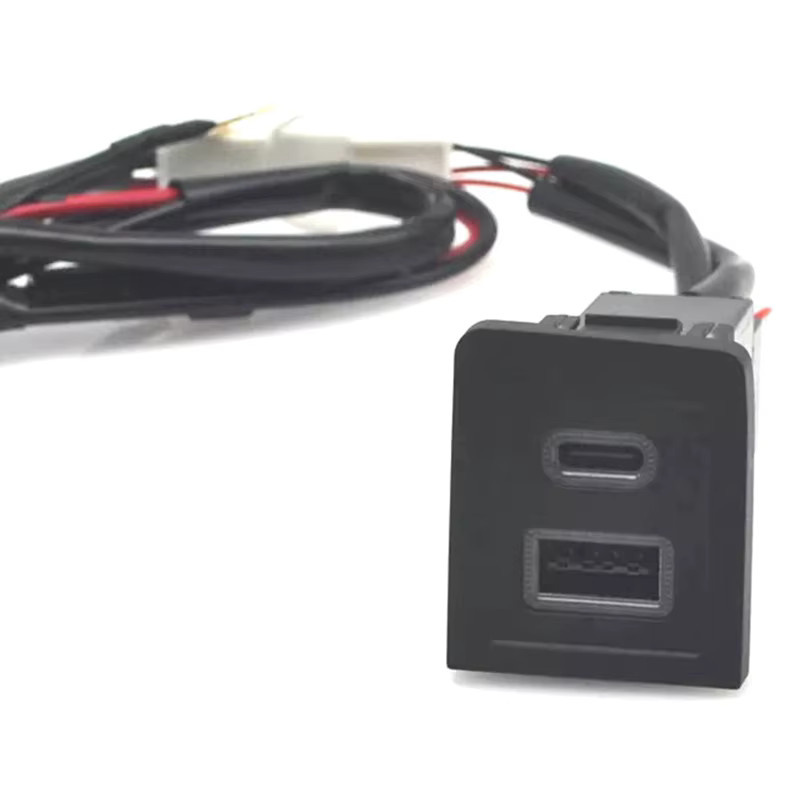 USB-C Auto Ladegerät mit PD Quick Charge und QC3.0 für VW Multivan T5 (2003-2015), Schwarz - Bild 2