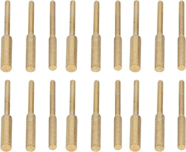 18 Stück Ti-beschichtete Schmirgel-Schleifstifte von TOMTOP JMS als Kettensägen-Schärfer und Fräser in Gold, Durchmesser: 4,0 mm, 4,8 mm und 5,5 mm - Bild 1