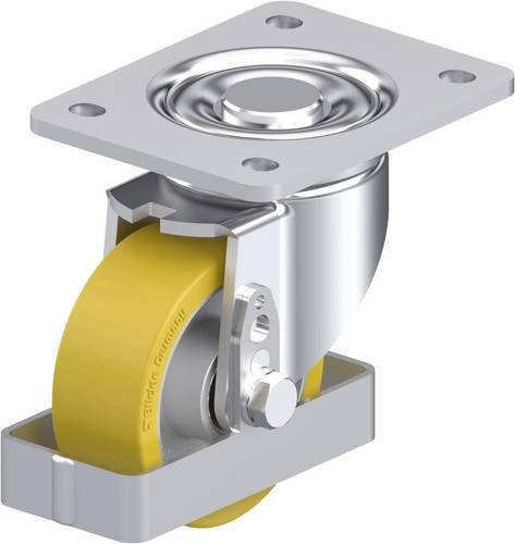 Blickle Stahlblech-Lenkrolle LH-ALTH 100K-3-FS in Silber mit 100mm Rad-Durchmesser und 350kg Tragfähigkeit - Bild 1