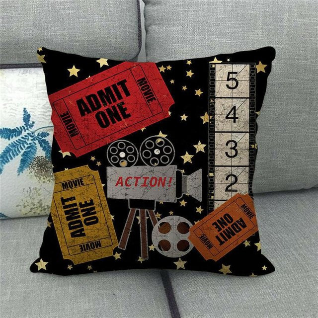 JMG Clothing Kissenbezug mit Filmthema Klapptafel Muster in Multicolour, B/B: 50 x 50 cm - Bild 1