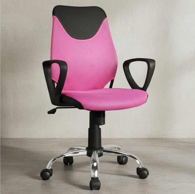 KADIMA DESIGN Jugenddrehstuhl DAVOS aus Nylon und Stoff, ergonomisch und höhenverstellbar, mit Armlehnen und Rollen, B/T/H: 55 x 60 x 101 cm - Bild 1