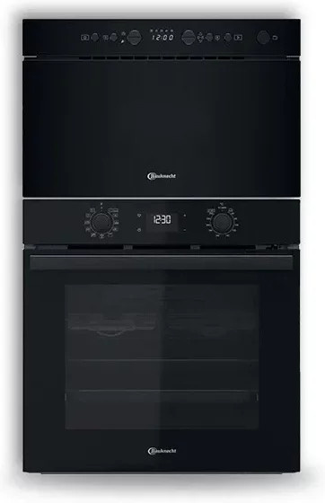 Bauknecht Einbauset Pyro Refresh: Einbaubackofen BBA285PU1ZK mit Pyrolyse und Einbaumikrowelle BMN1O2BK in Schwarz - Bild 1