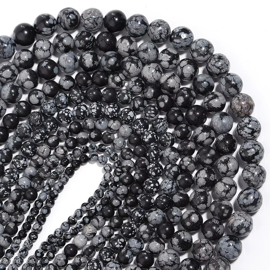 Louleur Perlen, Obsidian, Schwarz, rund - Bild 4