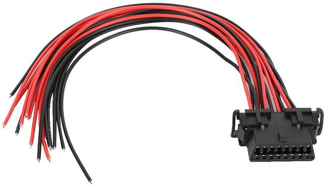 Neoglint OBD2 16Pin Stecker Verlängerung Adapter mit Öffnung, Weiblich, Schwarz - Bild 1
