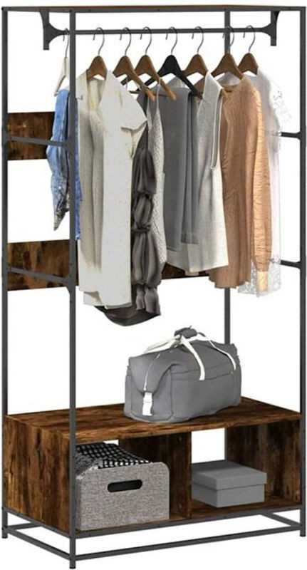 Kleiderständer Garderobenständer im Industrial Design von vidaxl, Braun, B/T/H: 90 x 50 x 180 cm - Bild 1