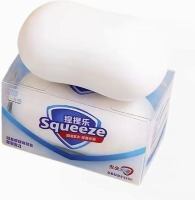 Seifenball Quetschseife, Stressabbau Fidget Spielzeug, white - Bild 1