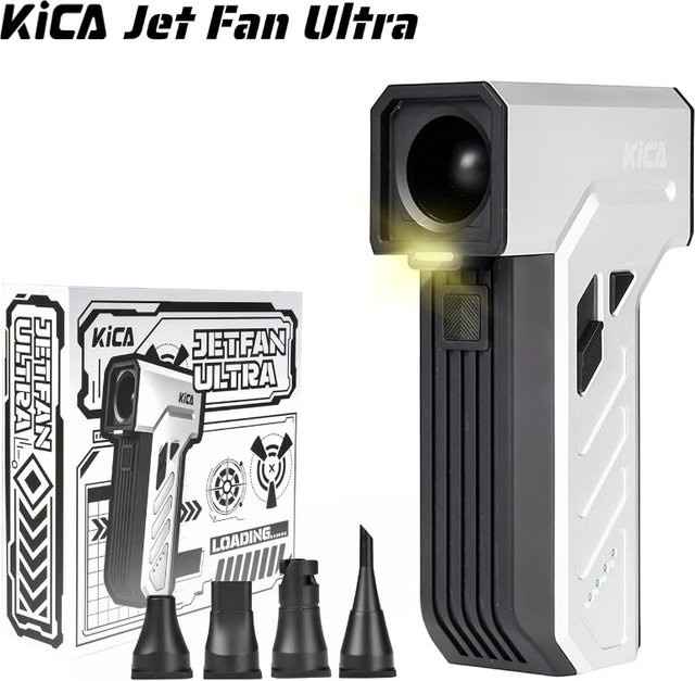 KiCA Jet Fan Ultra Kabelloser Luftstaubsauger in Schwarz mit LED-Licht und leistungsstarkem Gebläse - Bild 1