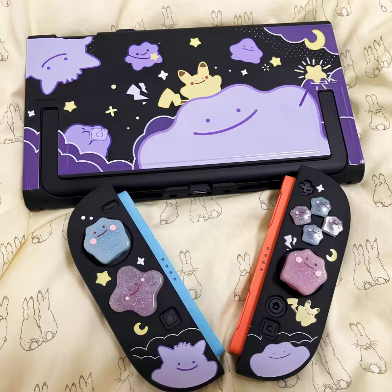 Bandai Matte Hardshell-Schutzhülle mit Ditto-Muster für Nintendo Switch Joy Con Handheld-Spielkonsole - Bild 2