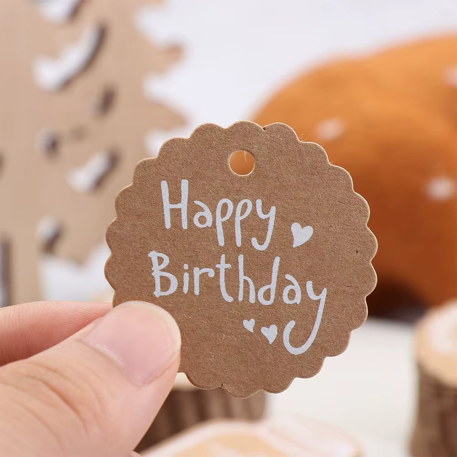 50 Stück Kraftpapier Tags in Braun für DIY Geschenke und Hochzeiten mit Seil - Bild 4