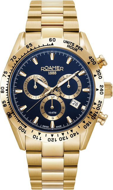 Roamer Chronograph, Edelstahl, Blau, Quarz, 42 mm, Herren - Bild 1
