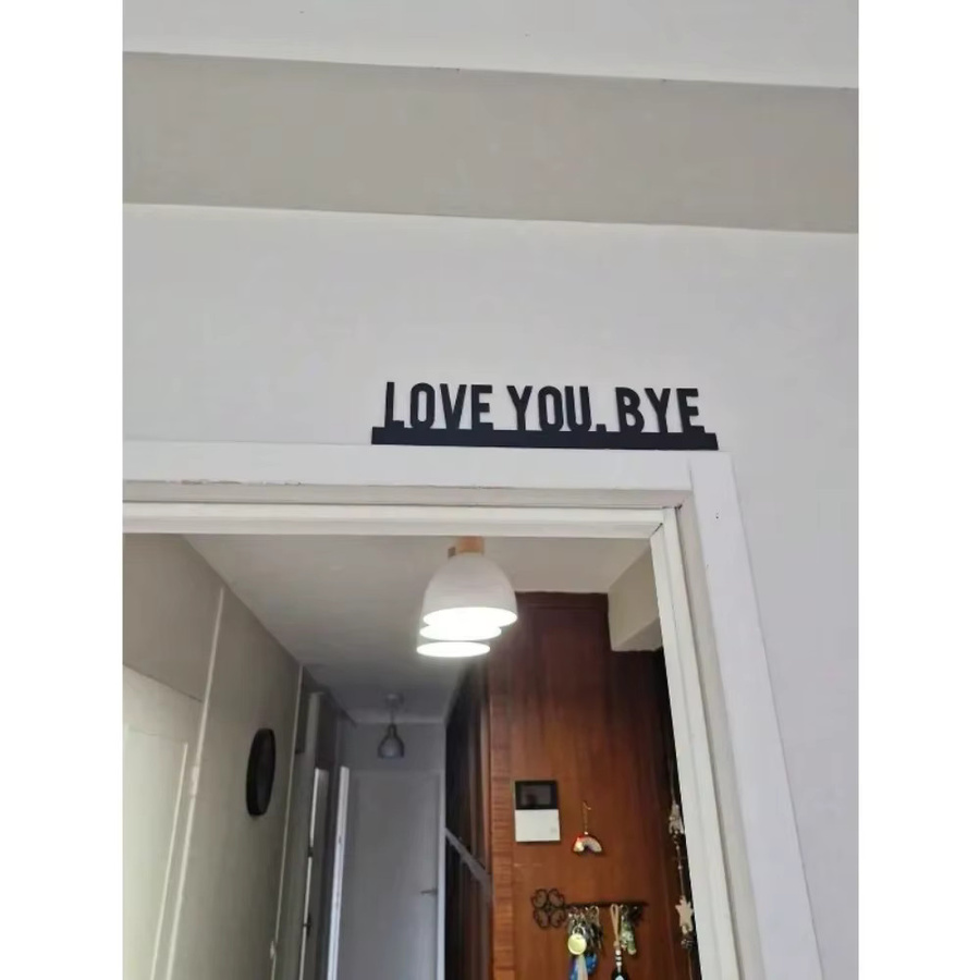 CIFBUY Klassische Metall-Wandkunst LOVE YOU BYE in Schwarz mit geometrischem Design - Bild 2