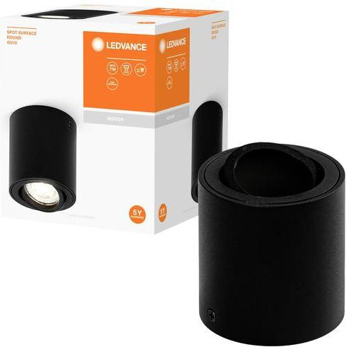 LEDVANCE Spot Aufbauleuchte rund Schwarz Metall GU10 Ø 8 cm - Bild 1