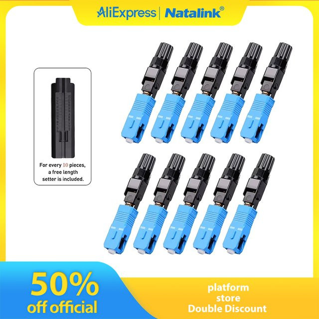 Natalink SC UPC Glasfaser-Schnellverbinder für FTTH, wiederverwendbarer Fusionsfaser-Optik-Kaltkoppler-Adapter, Blau - Bild 1