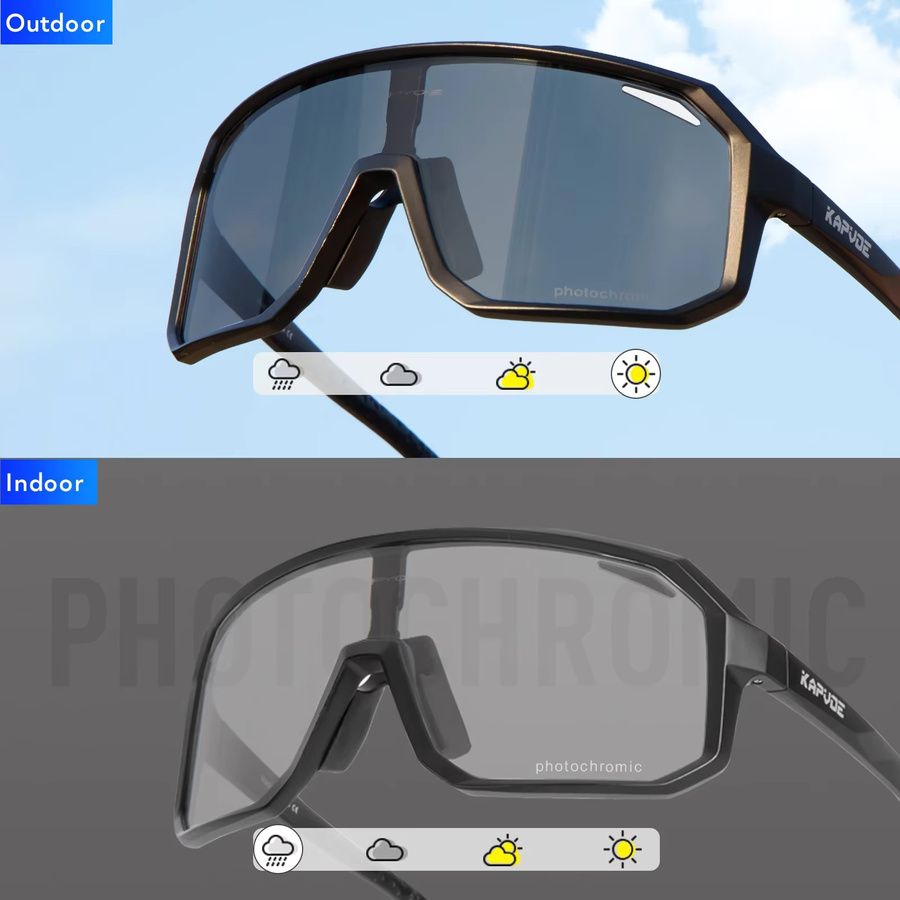Kapvoe Photochrome Sonnenbrille, Unisex, Vollrand, Black, Plastic - Bild 3