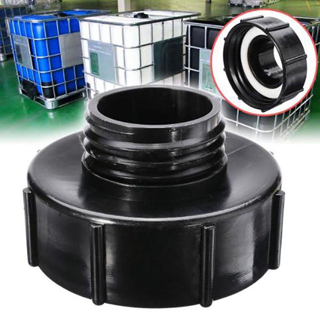 Houspace IBC-Adapter S100X8 zur Reduzierung des S60X6 IBC-Tankanschlussadapters in Schwarz - Bild 1