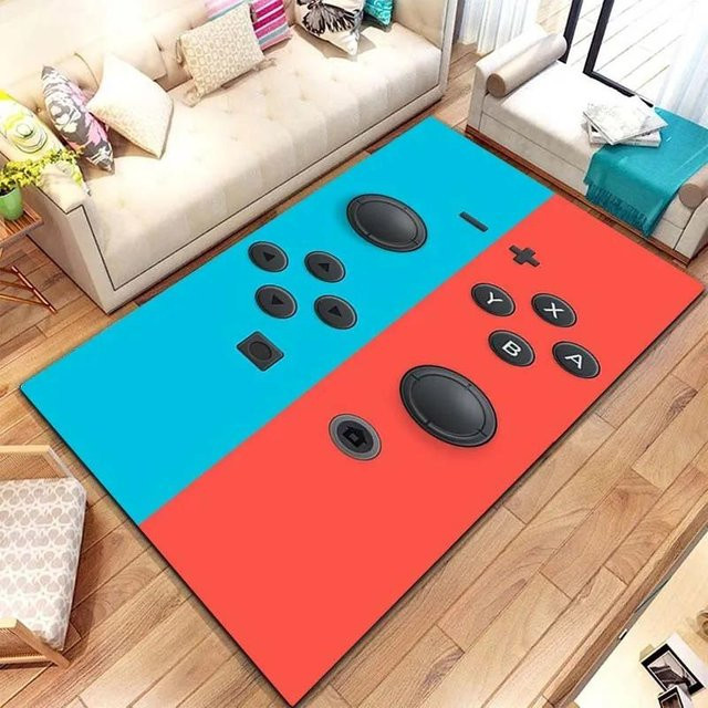 Lodestar Spielcontroller Teppichmatte Retro Gaming Design, rutschfest und waschbar, B/B: 40 x 60 cm, Mehrfarbig - Bild 1
