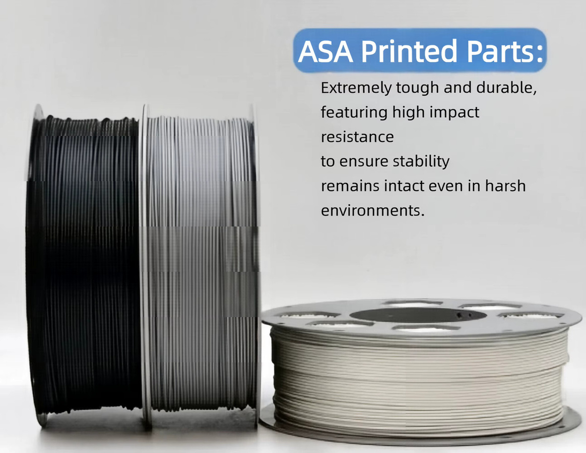 GIOIO ASA GF Filament 1,75mm Glasfaserverstärktes ASA 3D-Druckmaterial Grau 1kg - Bild 2
