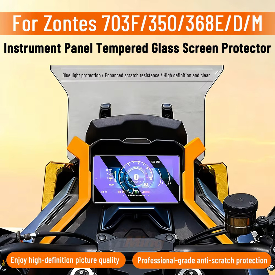 Kratzschutz Film für ZONTES 703F, RR, 350E, M, 368G, 150D Motorrad Instrumentenanzeige aus gehärtetem Glas, transparent - Bild 3