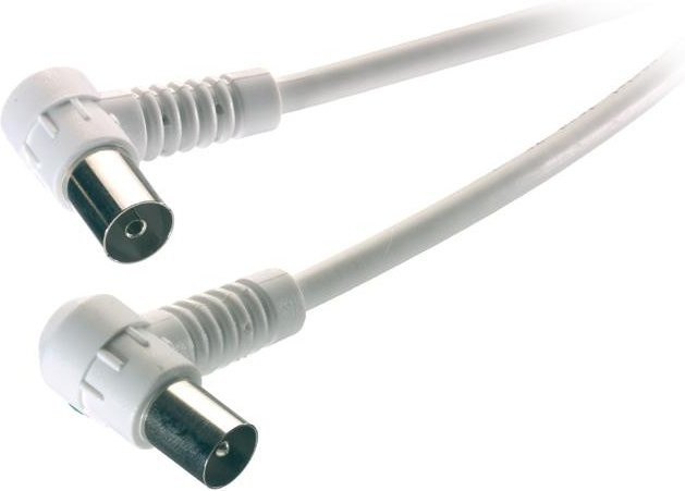Vivanco TV und Radio Winkel Antennenkabel in Weiß, 5m, 90dB - Bild 1