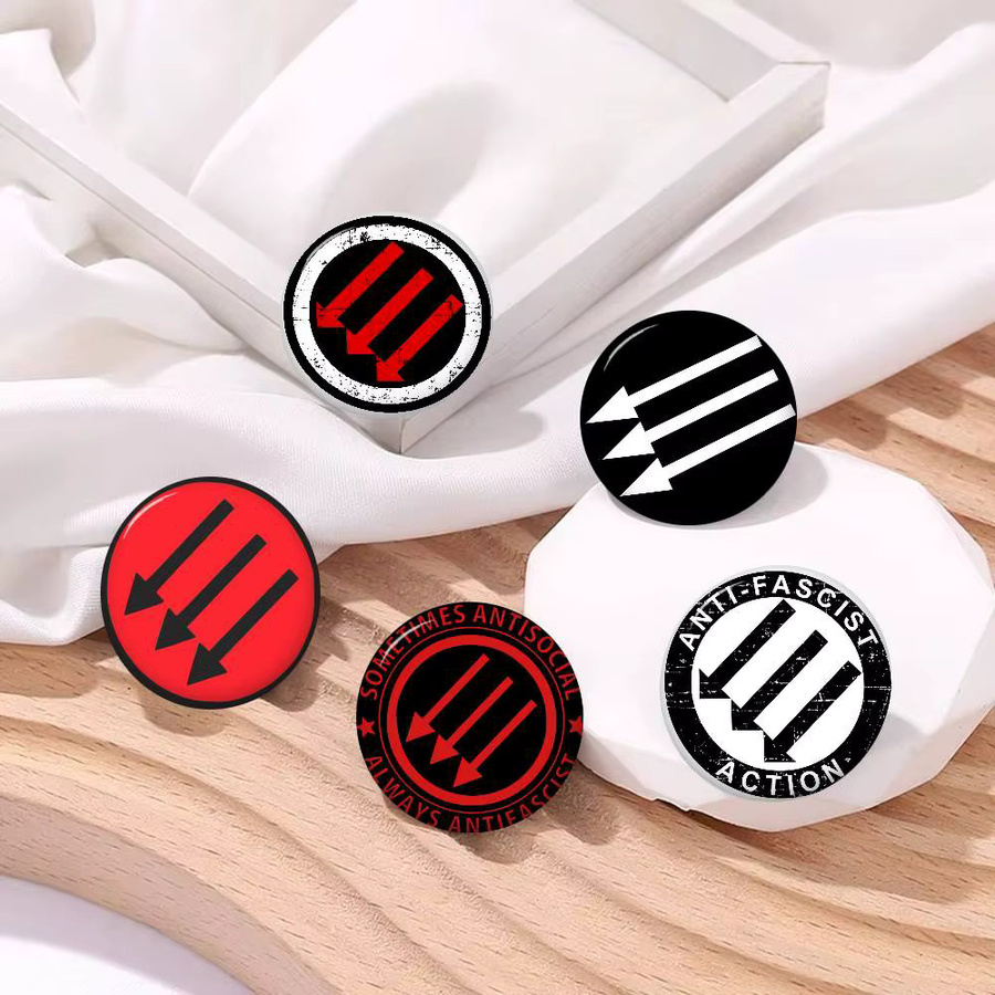 Kayou Antifa Anti-Faschistische Anstecknadeln aus Metall in Multicolour, runde Button-Pins mit abstrakten Motiven für dich - Bild 2