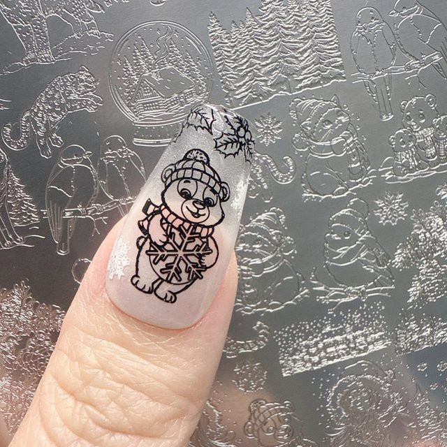 XMQ Nail Art Stamping Plates Winter Templates, MN19 - Bild 1