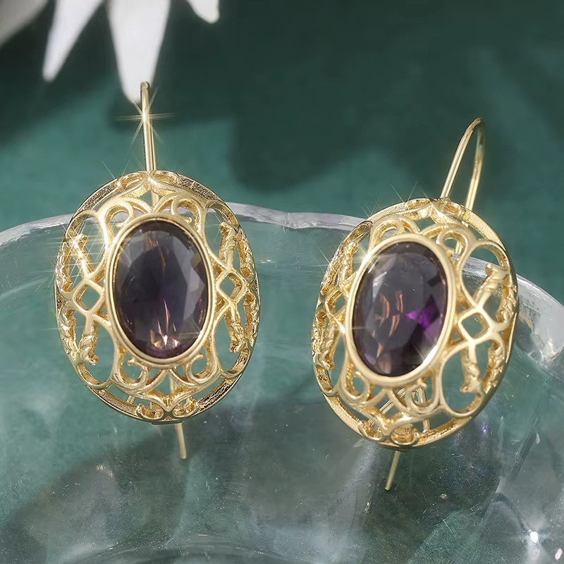 YoYo Ohrringe, synthetischer Amethyst, Damen - Bild 2