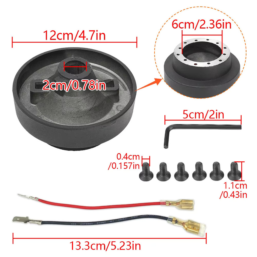 BEJIXIONG Quick Release Lenkrad Hub Adapter Snap Off Boss Kit für BMW E46, 20mm, Schwarz - Bild 3