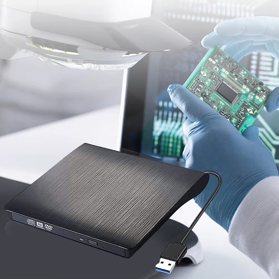 ALLOYSEED Externes DVD Laufwerksgehäuse Slim SATA zu USB 3.0 und USB-C, Schwarz - Bild 3