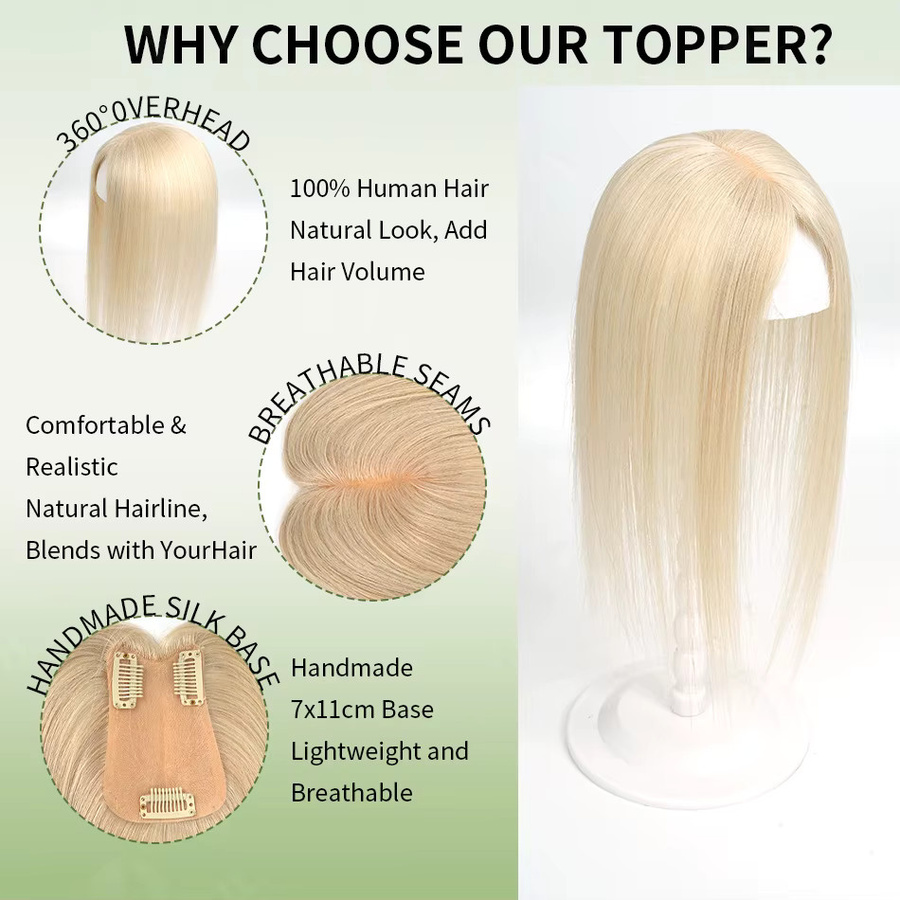 LOVEVOL Brasilianisches Echthaar-Toupet, 30 cm, Clip-In-Extensions - Bild 2