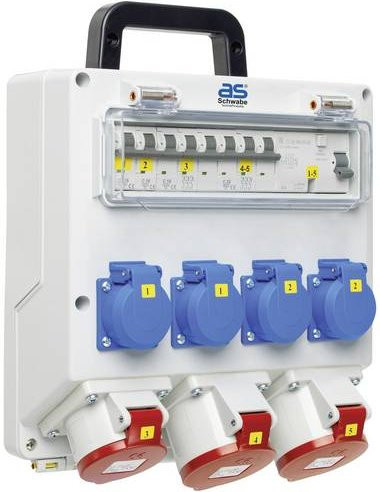 AS Schwabe CEE Stromverteiler FIXO 12D 61519 in Weiß, 400V 32A, wandmontierbar - Bild 1