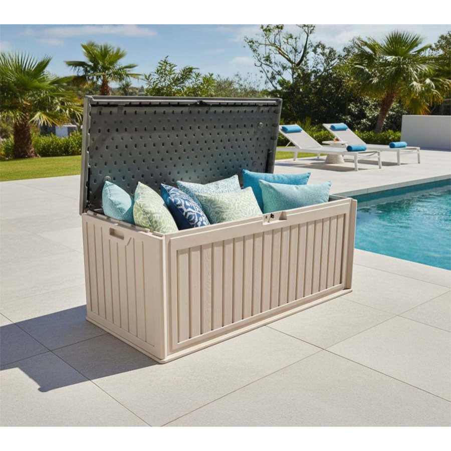 Westmann Gartenbox Alba aus Kunststoff in Creme, 380 l, B/T/H: 128 x 63 x 64 cm - Bild 2