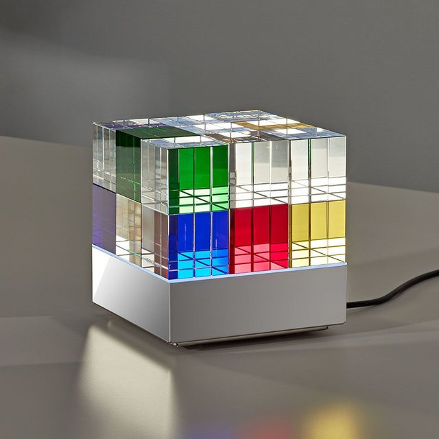 Tecnolumen MSCL 1/2 Cubelight LED-Tischleuchte aus Glas und Edelstahl in Multicolour mit 2700K - Bild 1