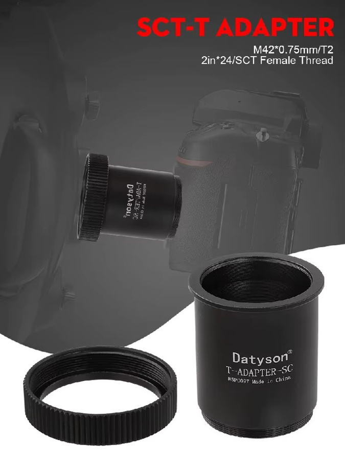 Datyson SCT-zu-M42-Adapter Schwarz – Teleskop-zu-Kamera-Konverter für Celestron SCT Teleskope für die Astrofotografie - Bild 5
