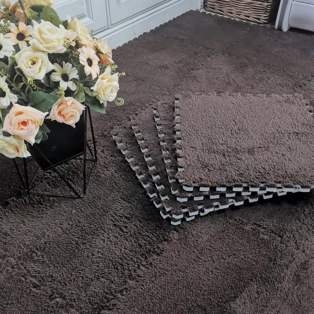 DHDH 20-teilige Plüsch-Babyspielmatte in Schwarz, rutschfeste und waschbare Kinder-Puzzlematte für Wohnzimmer, Schlafzimmer und Kinderzimmer - Bild 1