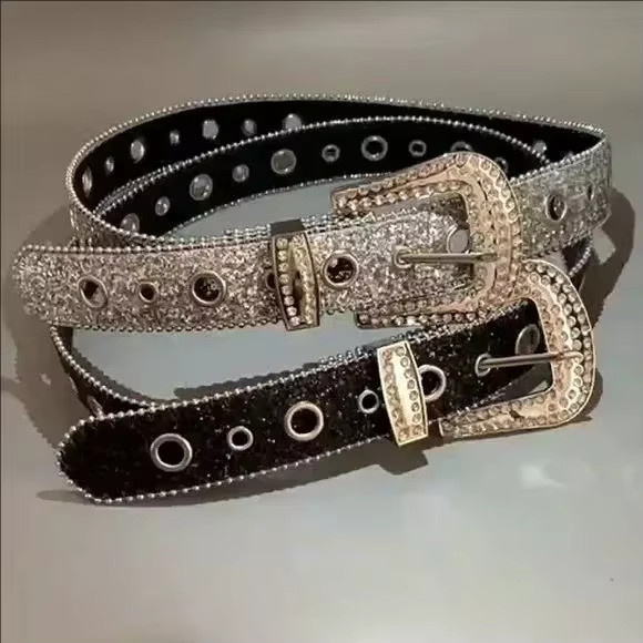 Gürtel mit Strass und Pailletten, Unisex - Bild 3