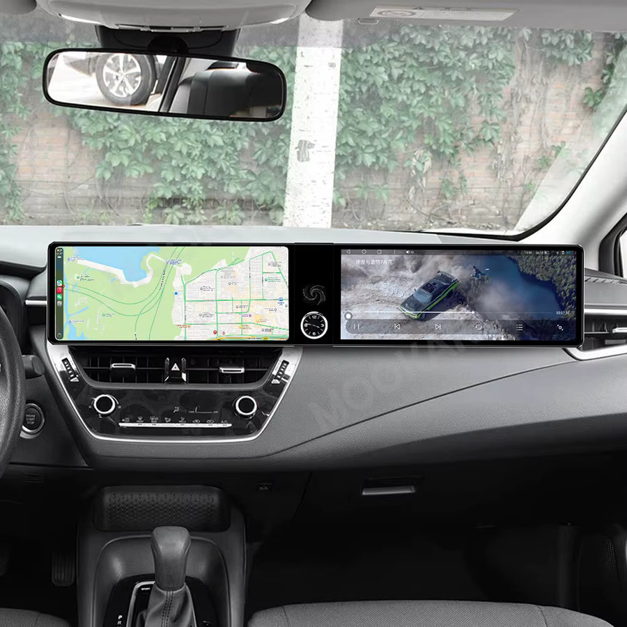Aotsr Autoradio mit 24,6 Zoll Dual Bildschirm für Toyota Corolla Cross 2017-2024 mit Android Auto, Apple CarPlay und GPS Navigation in Schwarz - Bild 3