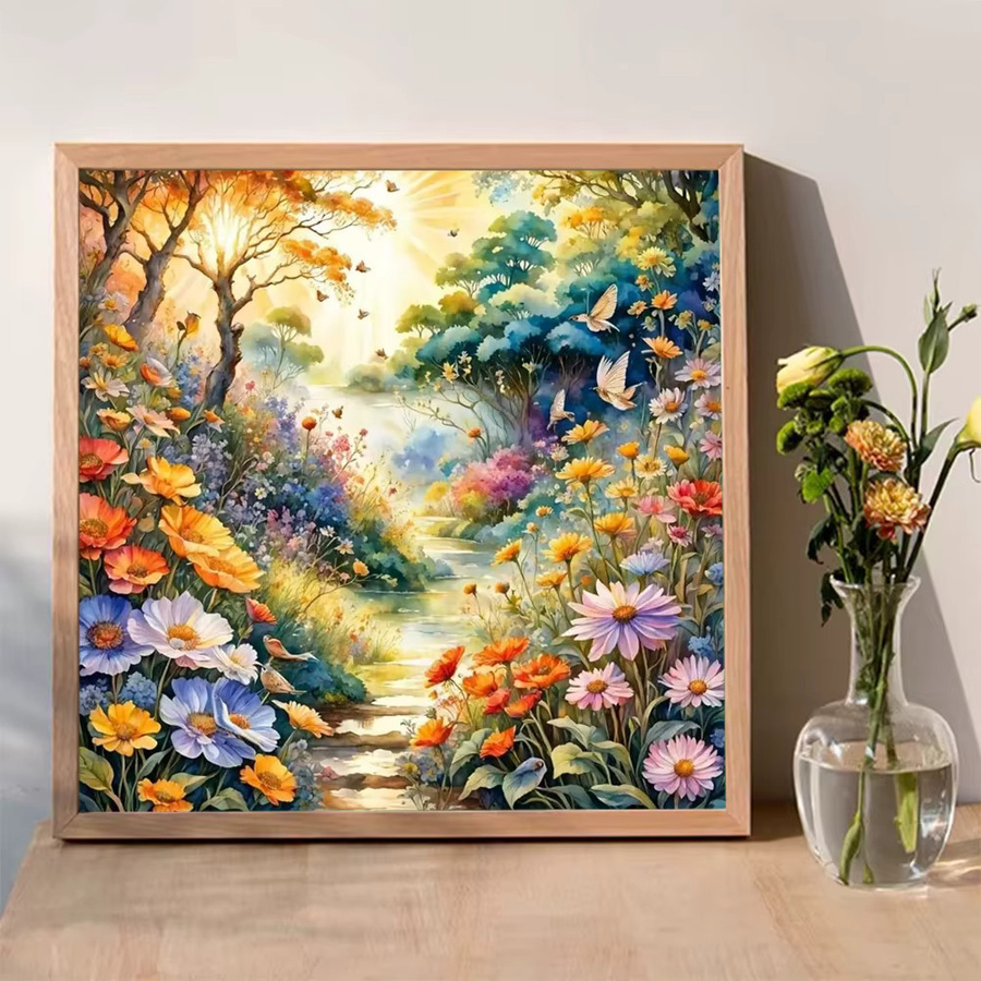 Momoart DIY Diamant-Malerei mit floralem Motiv in Multicolour, Acryl-Bastelset für Anfänger, B/B/B: 20 x 20 x 20 cm - Bild 3