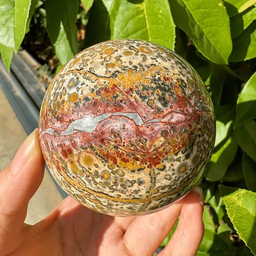 CrystalHola Dekorativer Steinball mit Leopardenmuster und Blumen-Design in Multicolour - Bild 2