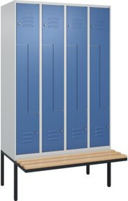 C+P Z-Spind Classic PLUS Sitzbank mit 8 Fächern und Zylinderschloss, Buche-Hartholz, B/T/H: 212 x 120 x 81,5 cm - Bild 1