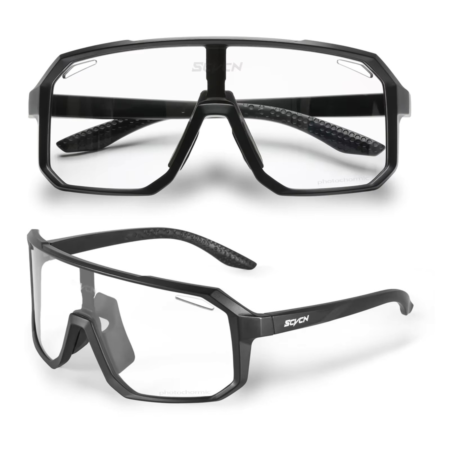 SCVCN Sportsonnenbrille, Photochrome, Vollrand, Schwarz, Unisex - Bild 2