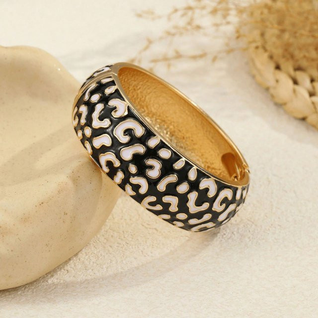 MTMA Armband, Leopardenmuster, Zinklegierung, Schwarz, Damen - Bild 1