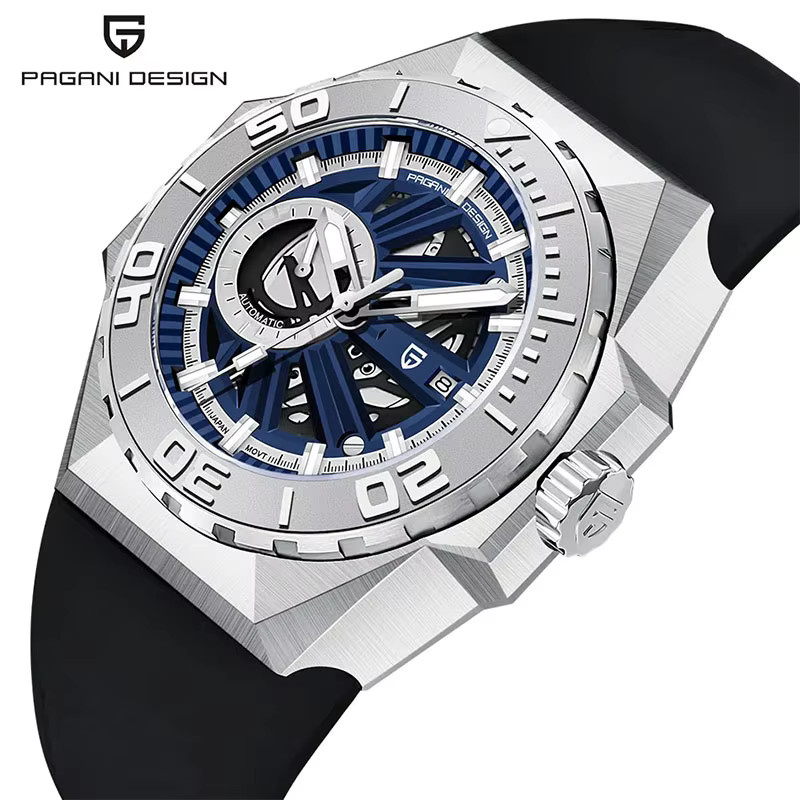 Pagani Design Armbanduhr, Automatik, Edelstahl, Blau, Herren - Bild 2
