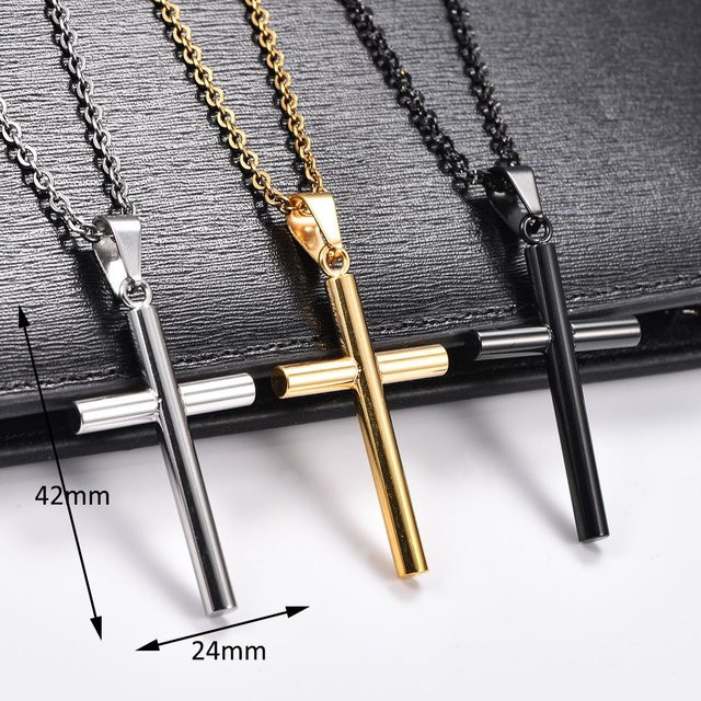 YULIN Anhänger Kruzifix, Edelstahl, Silber, Unisex - Bild 1