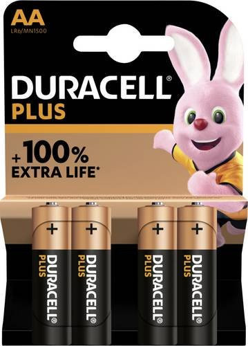 Duracell Plus AA Mignon Alkaline-Mangan Batterien 1,5V, 4 Stück - Bild 1