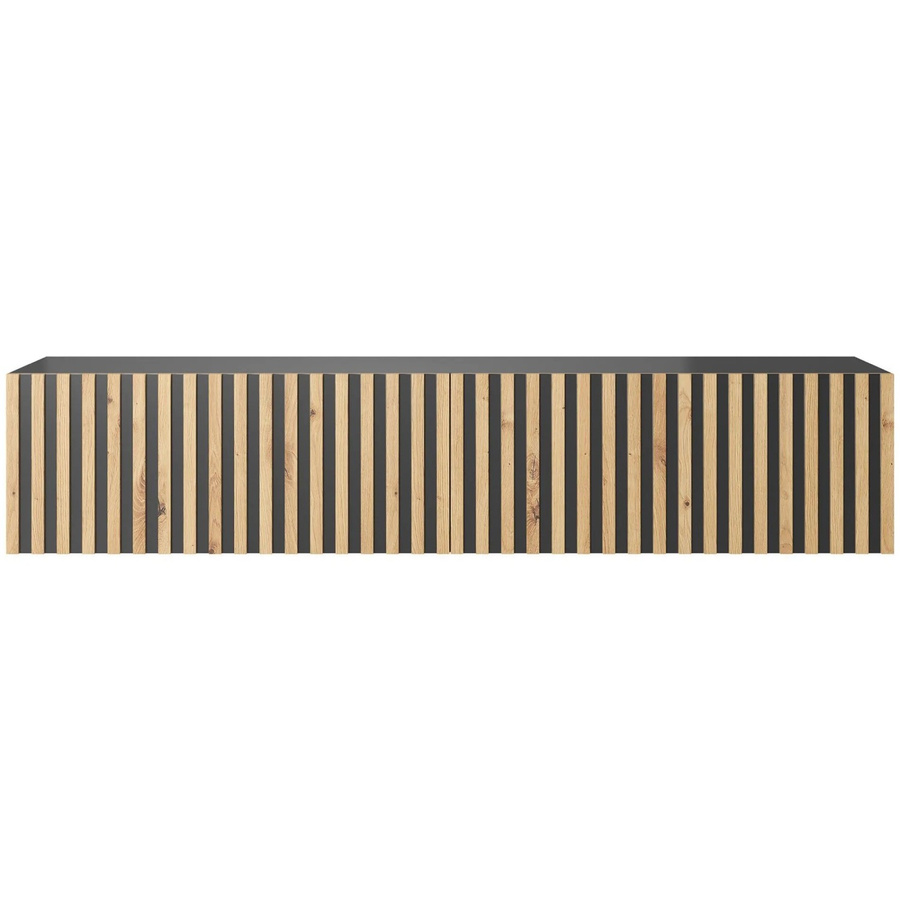 Selsey TV-Hängeboard Telire in Schwarz und Artisan Eiche Lamelle, Breite: 138,6 cm - Bild 2