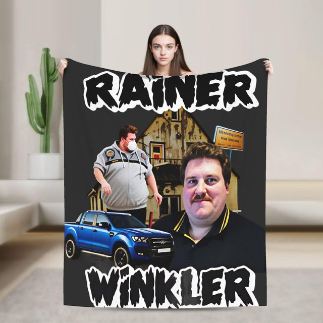 Drachenlord Meme Rainer Winkler Flanell-Überwurfdecke Schwarz B/B/H: 75 x 90 cm - Bild 1