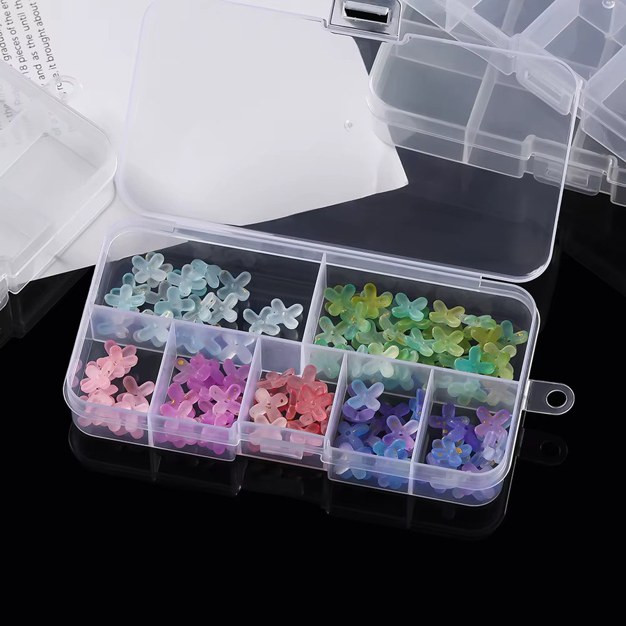 St.kunkka Transparente Mini Schmuckaufbewahrungsbox mit Deckel und Gitterdesign aus Kunststoff - Bild 2