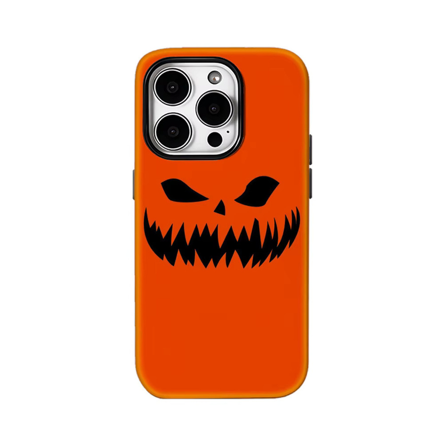 Halloween Evil Pumpkin Handyhülle für iPhone 17 16 15 14 13 12 11 Pro Max Plus mit doppelschichtiger Rückseite in Orange - Bild 6
