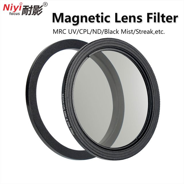 NiYi Magnetischer Filter-Schnellverschluss-Frontfilter Set in Schwarz für UV, ND8, ND64, CPL, Starlight Streak und Black Mist in den Größen 52 mm, 58 mm, 67 mm und 77 mm - Bild 1